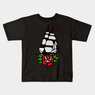 Ship and rose Kids T-Shirt